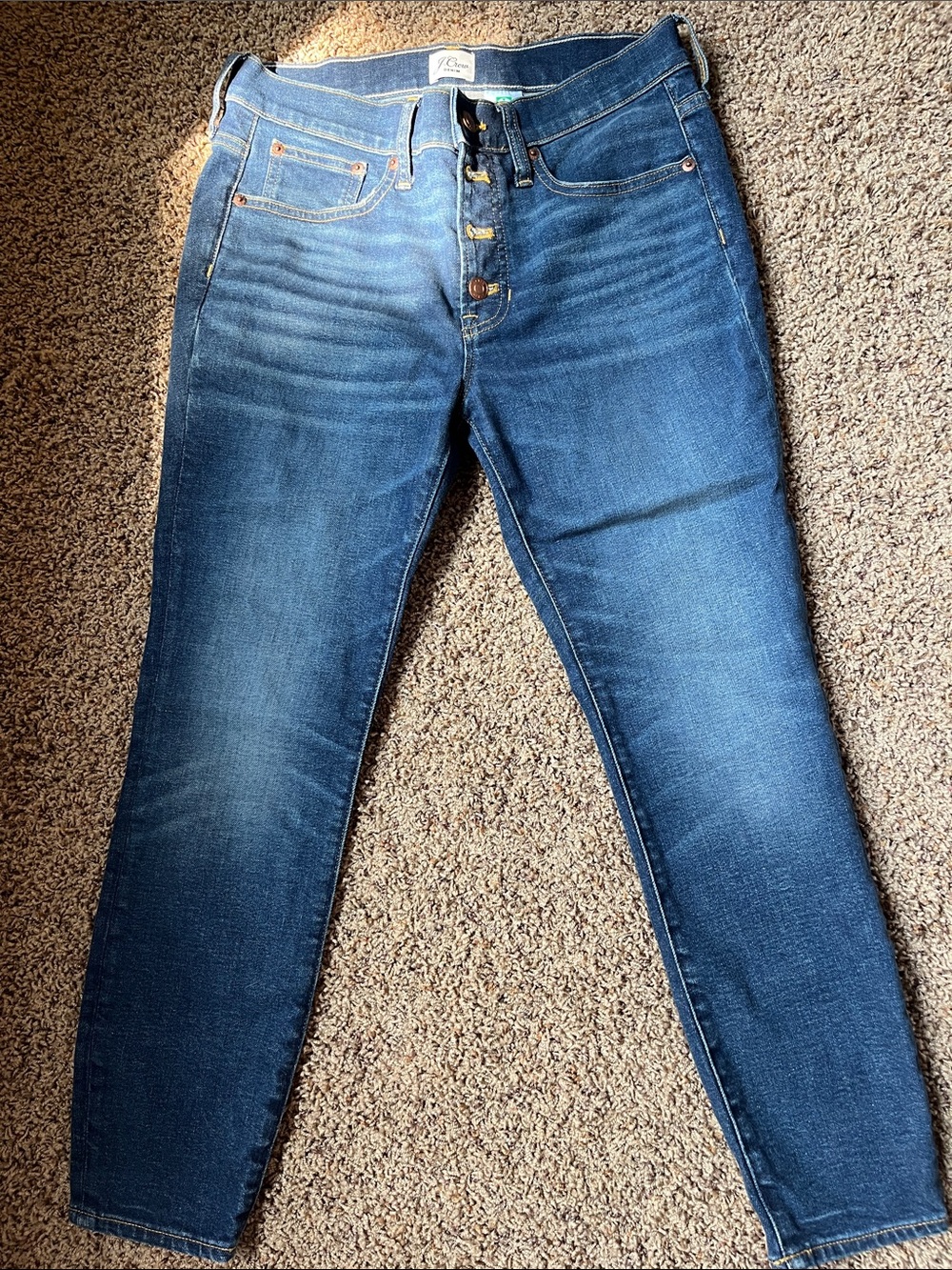 J. Crew Slim Skinny Dark Blue Button-Fly Jeans
